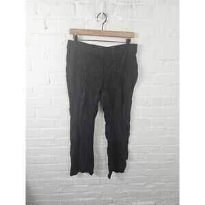 Eileen Fisher Women's High-Rise Straight-Leg Cropped Pant Black Size Small